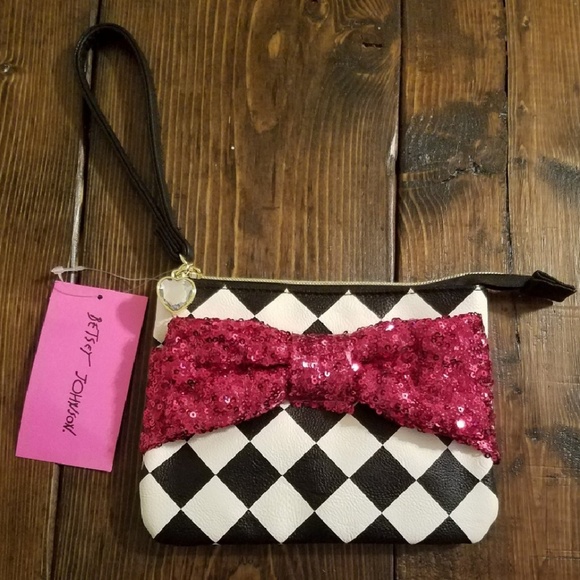 Betsey Johnson Handbags - Betsey Johnson sequin bow wristlet